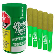 Jeeter - Baby Jeeter Infused Strawberry Sour Diesel Pre-Roll - Sativa - 5x0.5g