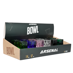 ARSENAL GLASS - 14mm Glass Cube Bowl (Assorted Colours)