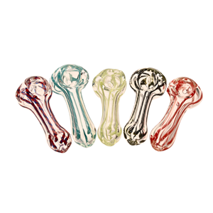 ECO GLASS - Striped Glass Pipe 2.5" (Assorted Colours)